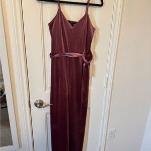 Forever 21 Pink Velvet Jumpsuit